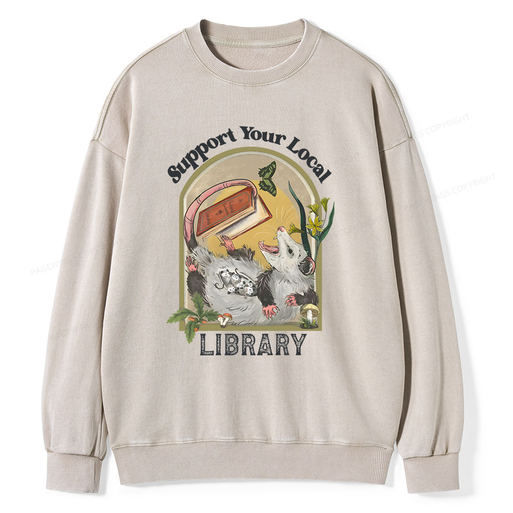 Pagewings Library Readers Make Leaders Jersey Short Sleeve Tee  Unisex Washed Sweatshirt