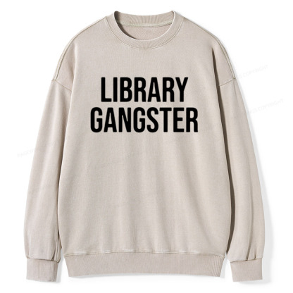 Pagewings Library Gangster Unisex Washed Sweatshirt
