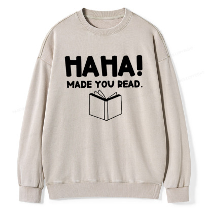 Pagewings Made You Read Unisex Washed Sweatshirt