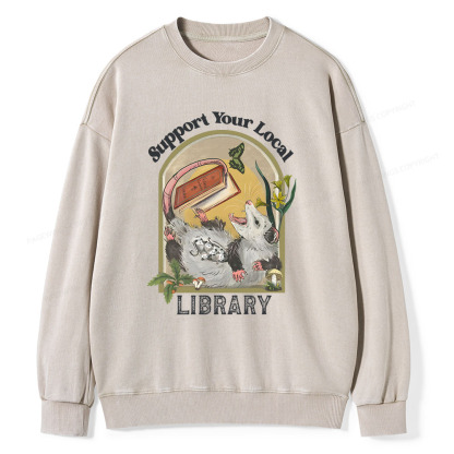 Pagewings Library Readers Make Leaders Jersey Short Sleeve Tee  Unisex Washed Sweatshirt