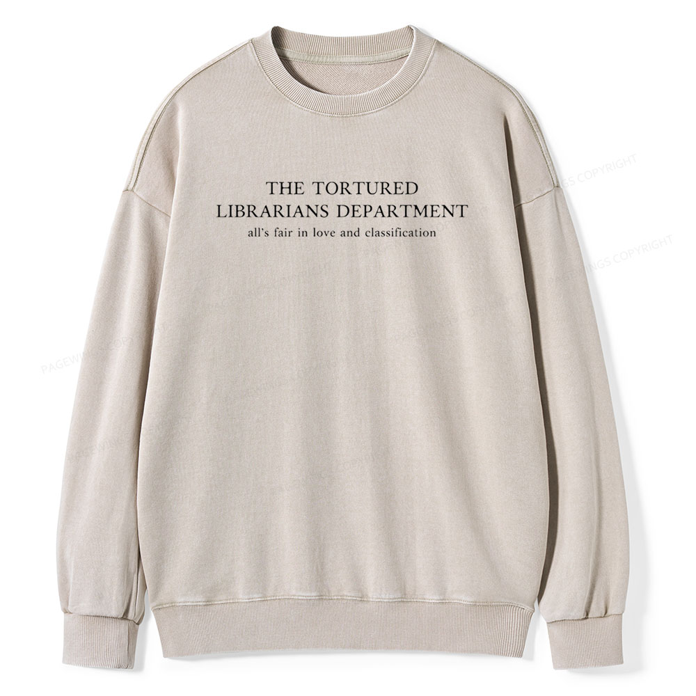 Pagewings The Tortured Librarians Departmen Unisex Washed Sweatshirt