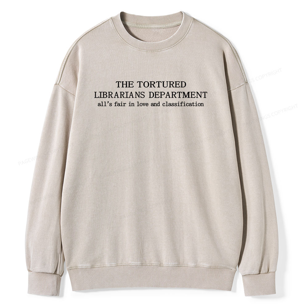 Pagewings The Tortured Librarians Departmen Unisex Washed Sweatshirt