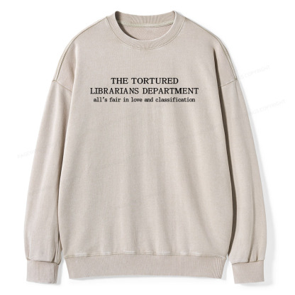 Pagewings The Tortured Librarians Departmen Unisex Washed Sweatshirt