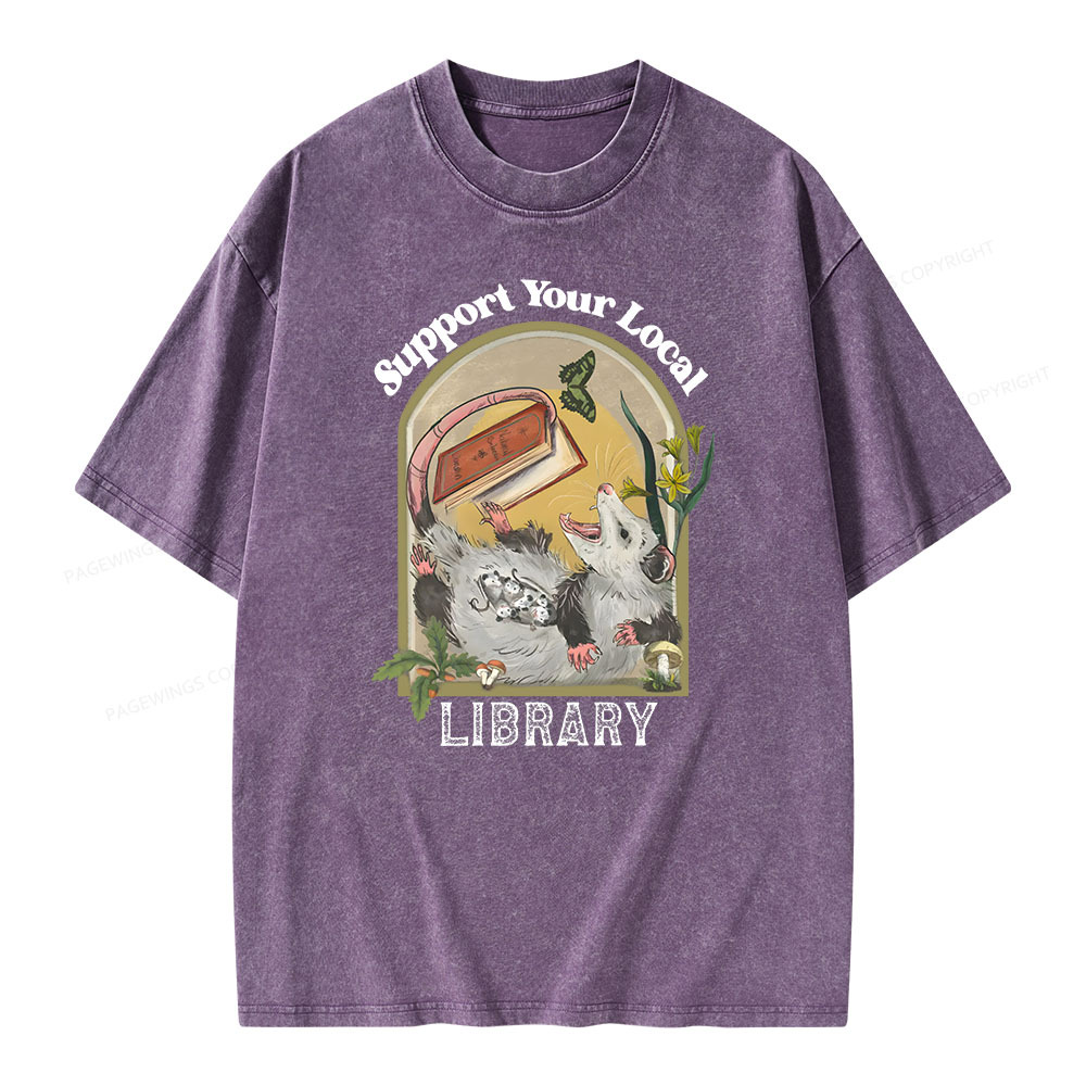 Pagewings Library Readers Make Leaders Jersey Short Sleeve Tee Unisex Washed T-shirt