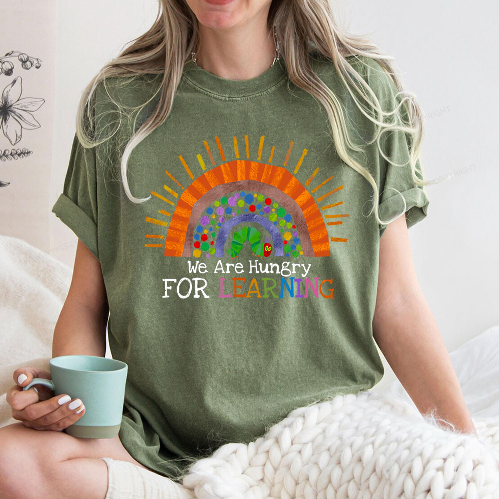 Pagewings We Are Hungry For Learning Unisex Washed T-shirt