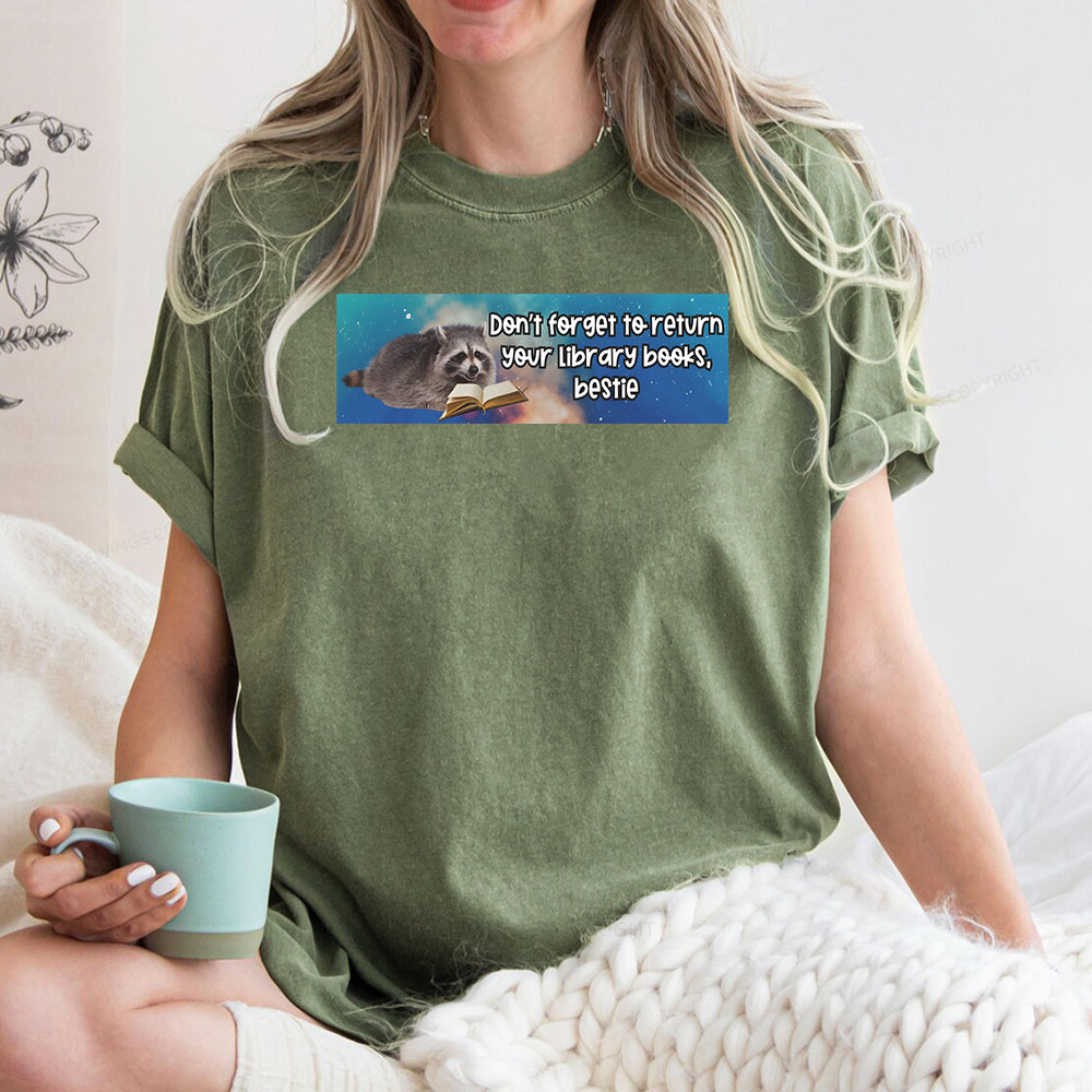 Pagewings Dont Forget To Return Your Library Books Unisex Washed T-shirt