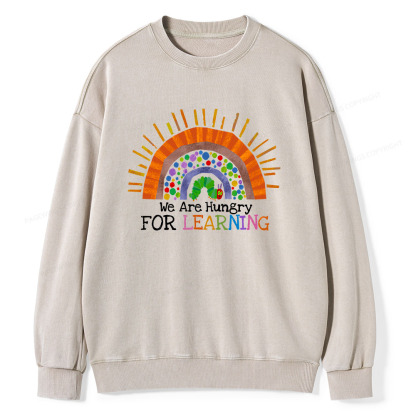 Pagewings We Are Hungry For Learning Unisex Washed Sweatshirt