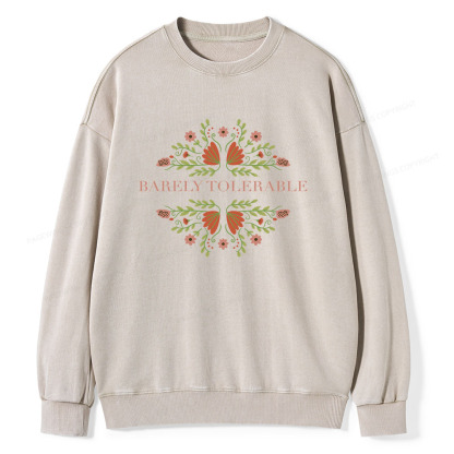 Pagewings Barely Tolerable Unisex Washed Sweatshirt