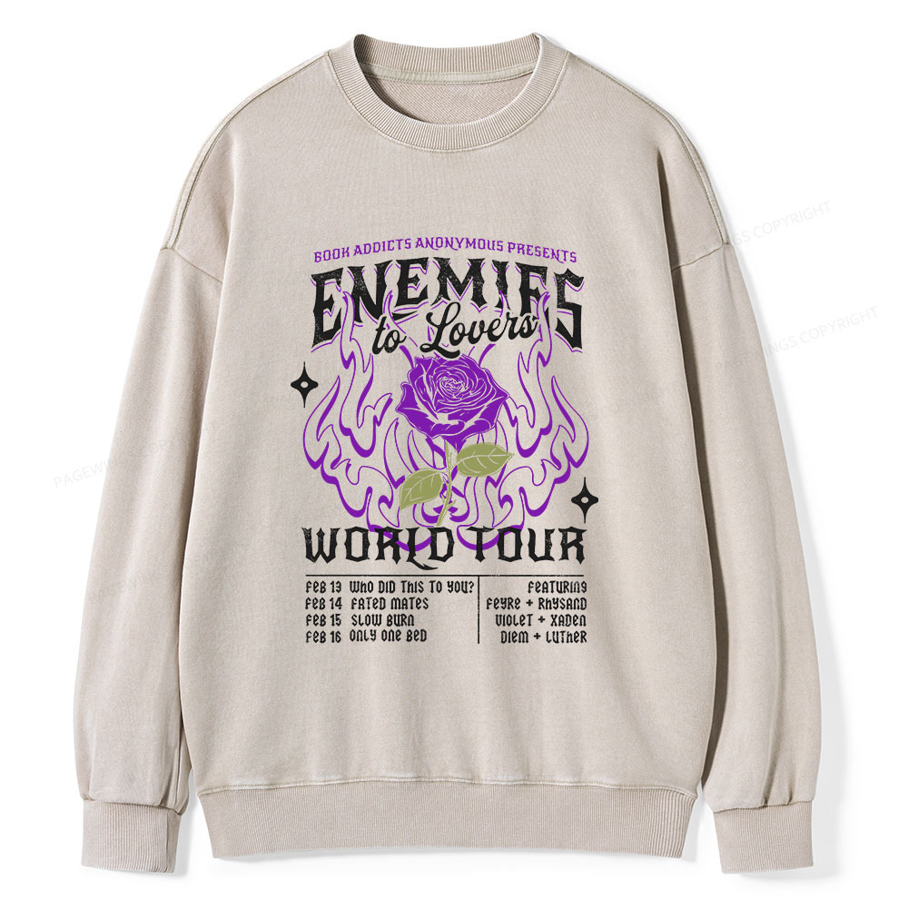 Pagewings Enemies To Lovers Comfort Colors Unisex Washed Sweatshirt