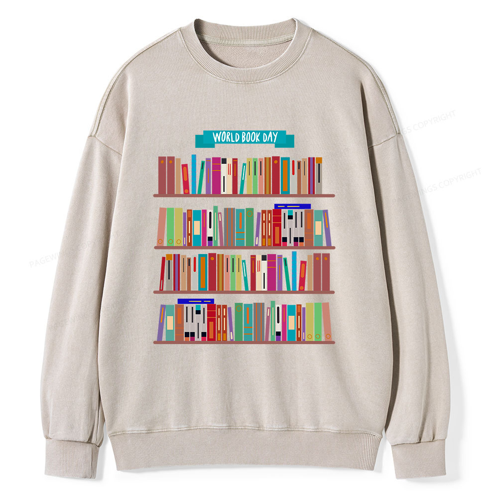Pagewings World Book Day Unisex Washed Sweatshirt