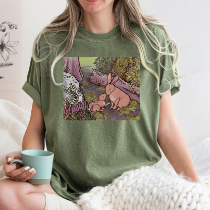 Pagewings A Kiss on the Nose for Mama Bunny Unisex Washed T-shirt