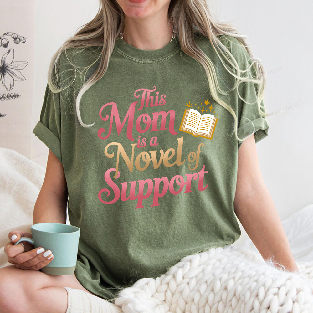 Pagewings This Mom Is A Novel Of Support Unisex Washed T-shirt