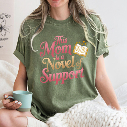 Pagewings This Mom Is A Novel Of Support Unisex Washed T-shirt