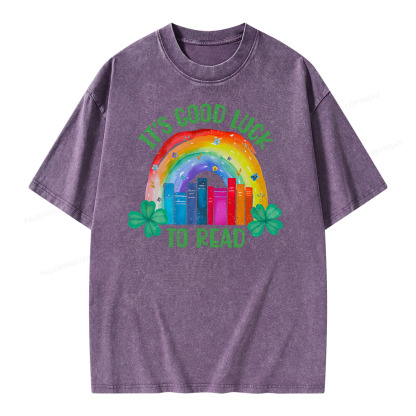 Pagewings It's Good Luck to Read Shirt, St. Patrick's Day Unisex Washed T-shirt