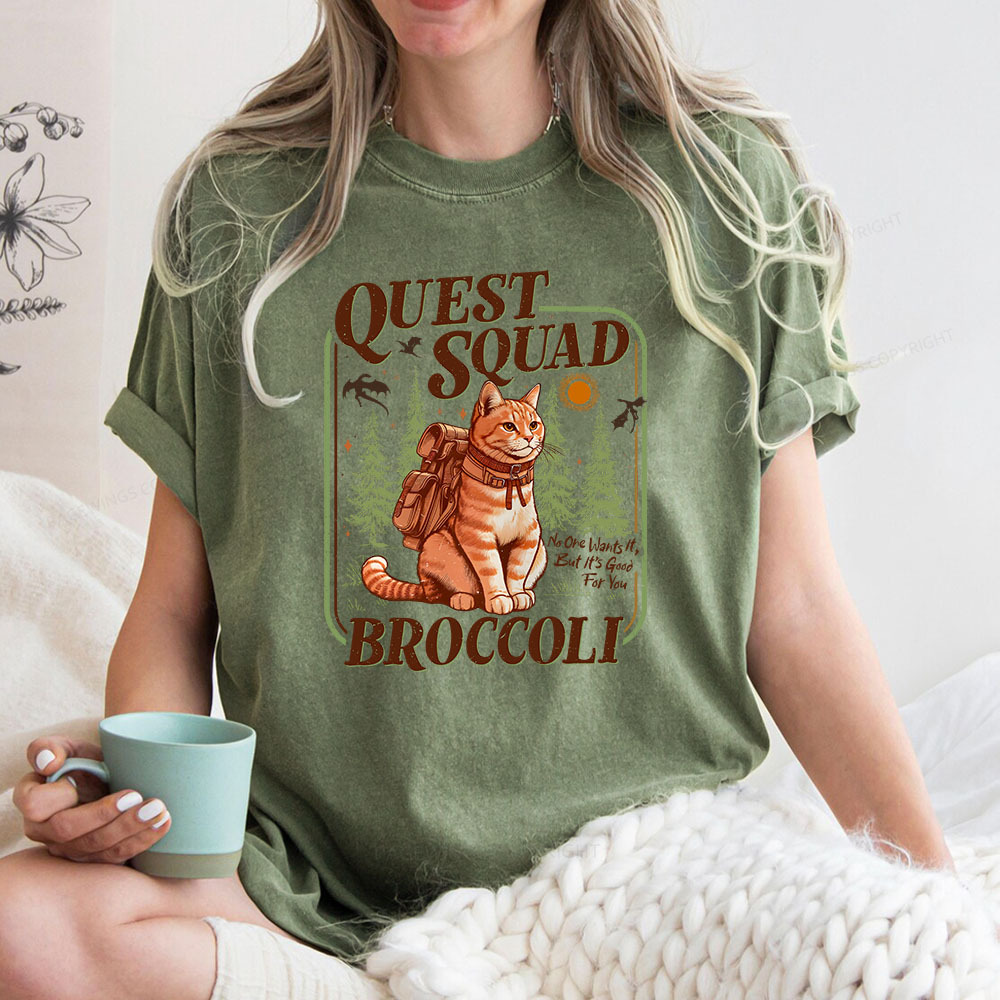 Pagewings Quest Squad Broccoli Unisex Washed T-shirt