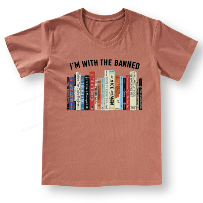 Pagewings I'm With The Banned Reading V-neck T-shirt