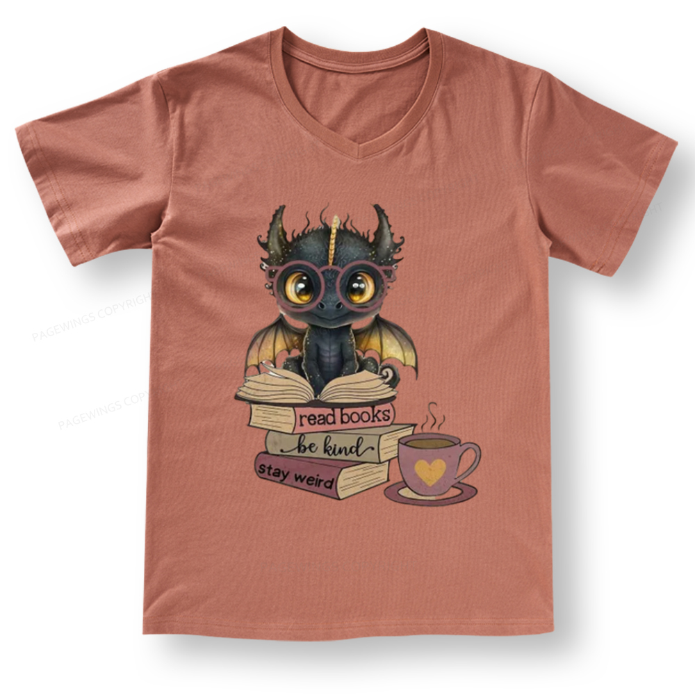 Pagewings Fourth Wing Dargon V-neck T-shirt