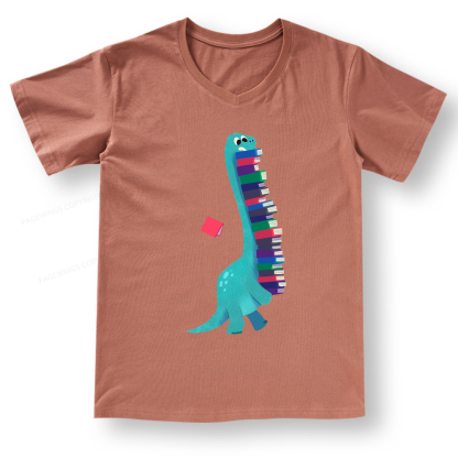 Pagewings Book Dinosaurs V-neck T-shirt