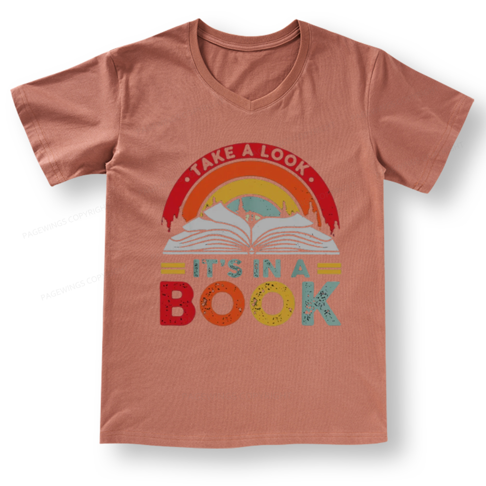 Pagewings Take A Look It's In A Book V-neck T-shirt
