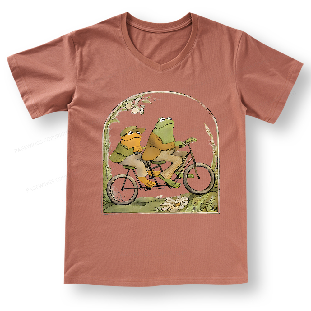 Pagewings Frog And Toad Book Vintage V-neck T-shirt 