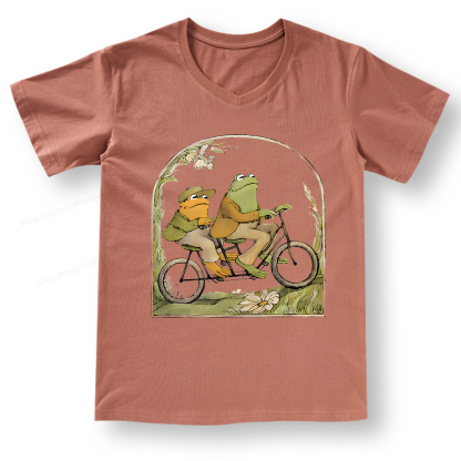 Pagewings Frog And Toad Book Vintage V-neck T-shirt 