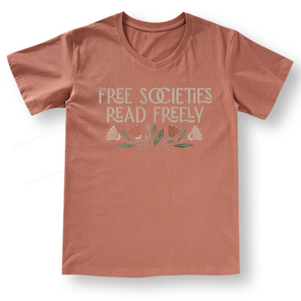 Pagewings Read Freely V-neck T-shirt