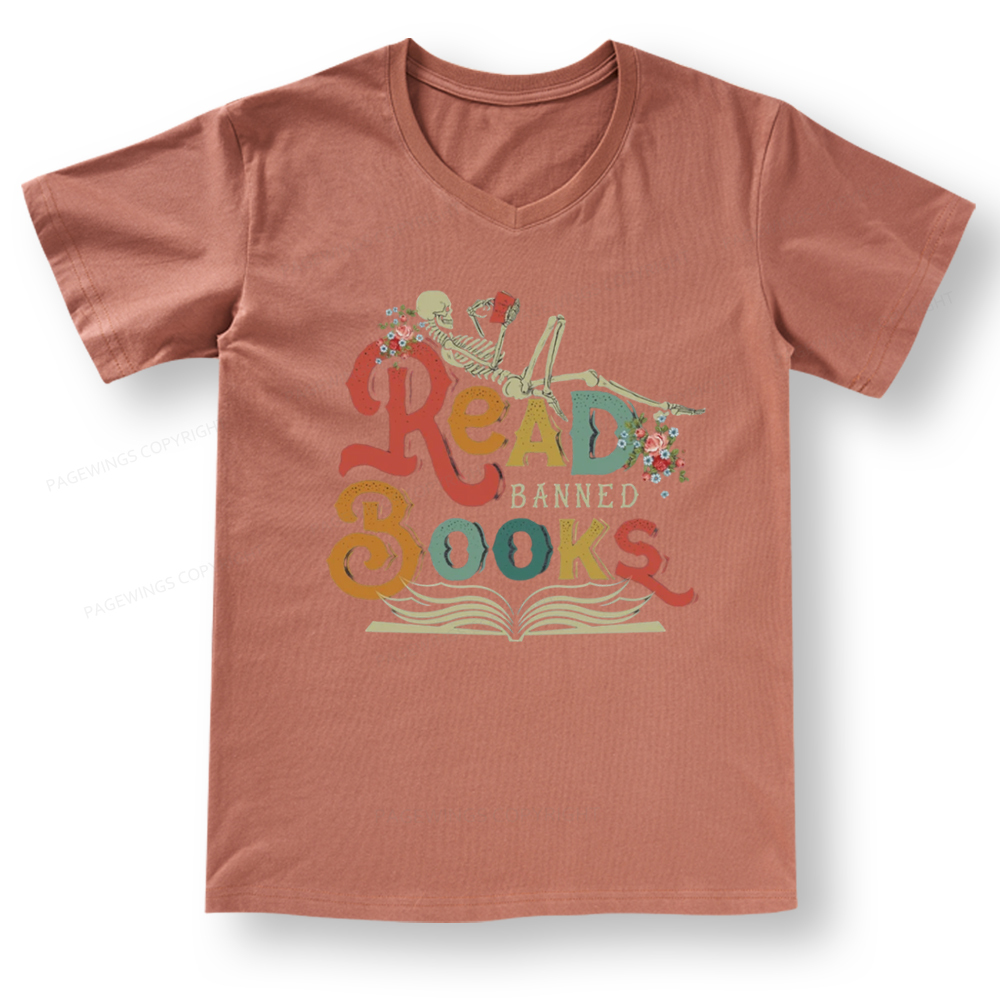 Pagewings Read Banned Books V-neck T-shirt
