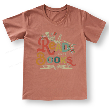 Pagewings Read Banned Books V-neck T-shirt