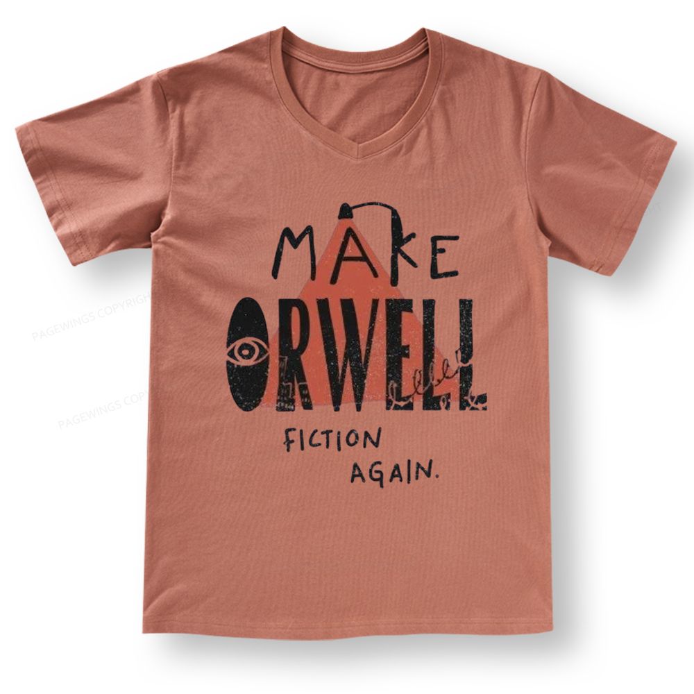 Pagewings Make Orwell Fiction Again V-neck T-shirt