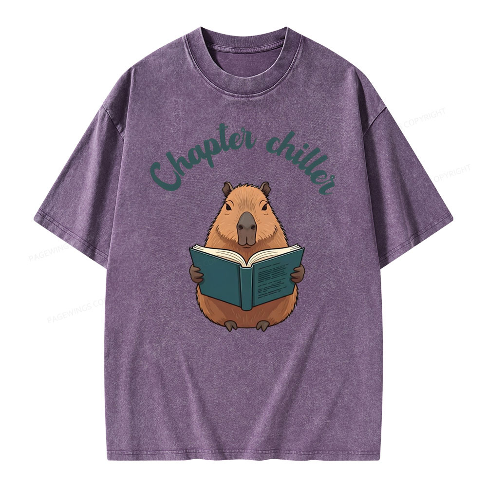 Pagewings Reading capybara Classic T-Shirt  Unisex Washed T-shirt