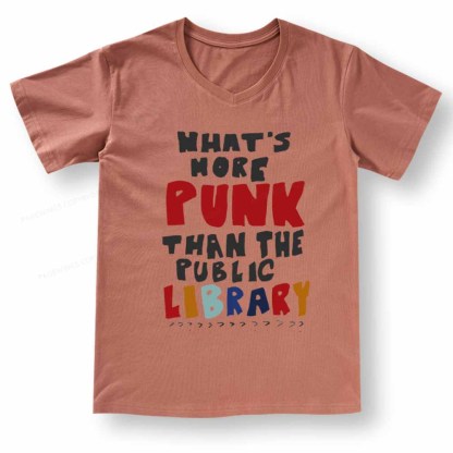 Pagewings What's More Punk Than The Public Library V-neck T-shirt