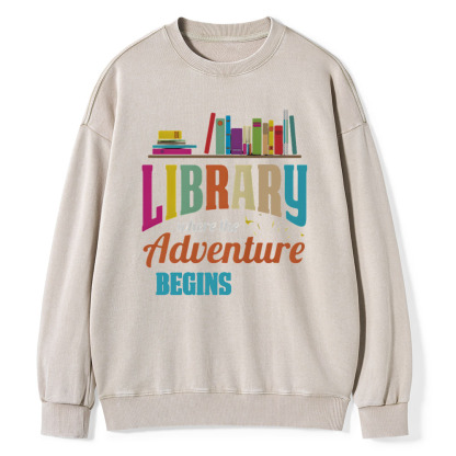 PagewingsBook Library Fan - book lovers Librarian Reader T-Shirt Unisex Washed Sweatshirt