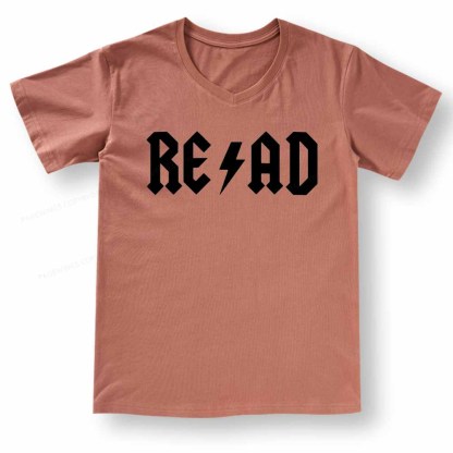 Pagewings Read Back In The Library "rock And Roll" V-neck T-shirt