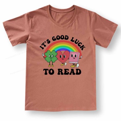 Pagewings St. Patrick's Day Librarian V-neck T-shirt