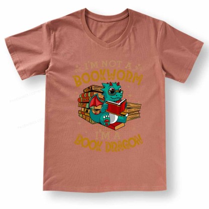 Pagewings Book Dragon V-neck T-shirt