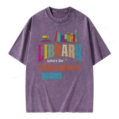 Pagewings Library Fan - book lovers Librarian Reader T-Shirt Unisex Washed T-shirt