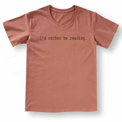 Pagewings I'd Rather Be Reading V-neck T-shirt