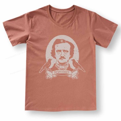 Pagewings Literary Vintage Stephen Allen King HP Lovecraft Book V-neck T-shirt