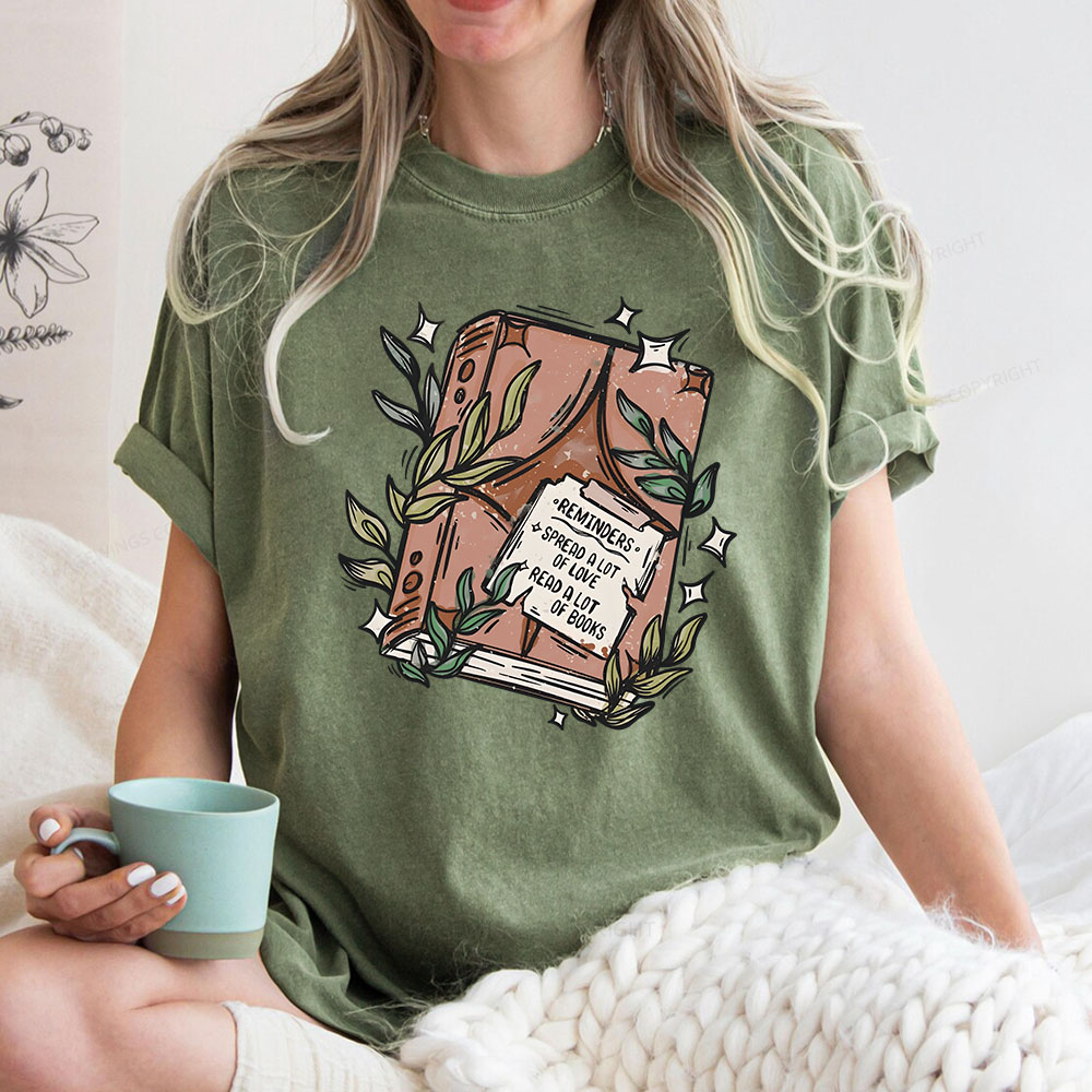 Pagewings Read A Lot Of Books Unisex Washed T-shirt