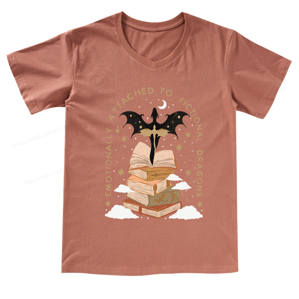 Pagewings Fantasy Romance Reader Gift Romantacy V-neck T-shirt