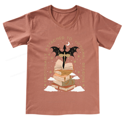 Pagewings Fantasy Romance Reader Gift Romantacy V-neck T-shirt