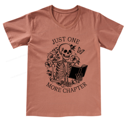 Pagewings One More Chapter Skeleton V-neck T-shirt