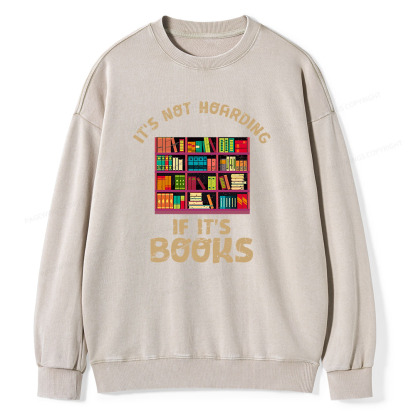 Pagewings Bookshelf Set Of Stacks Of Books Stock Unisex Washed Sweatshirt