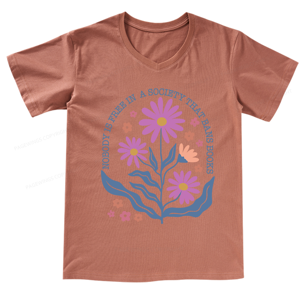 Pagewings Read Banned Books Shirt Social Justice Gift V-neck T-shirt