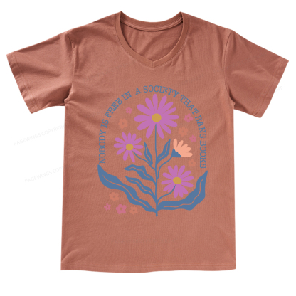 Pagewings Read Banned Books Shirt Social Justice Gift V-neck T-shirt