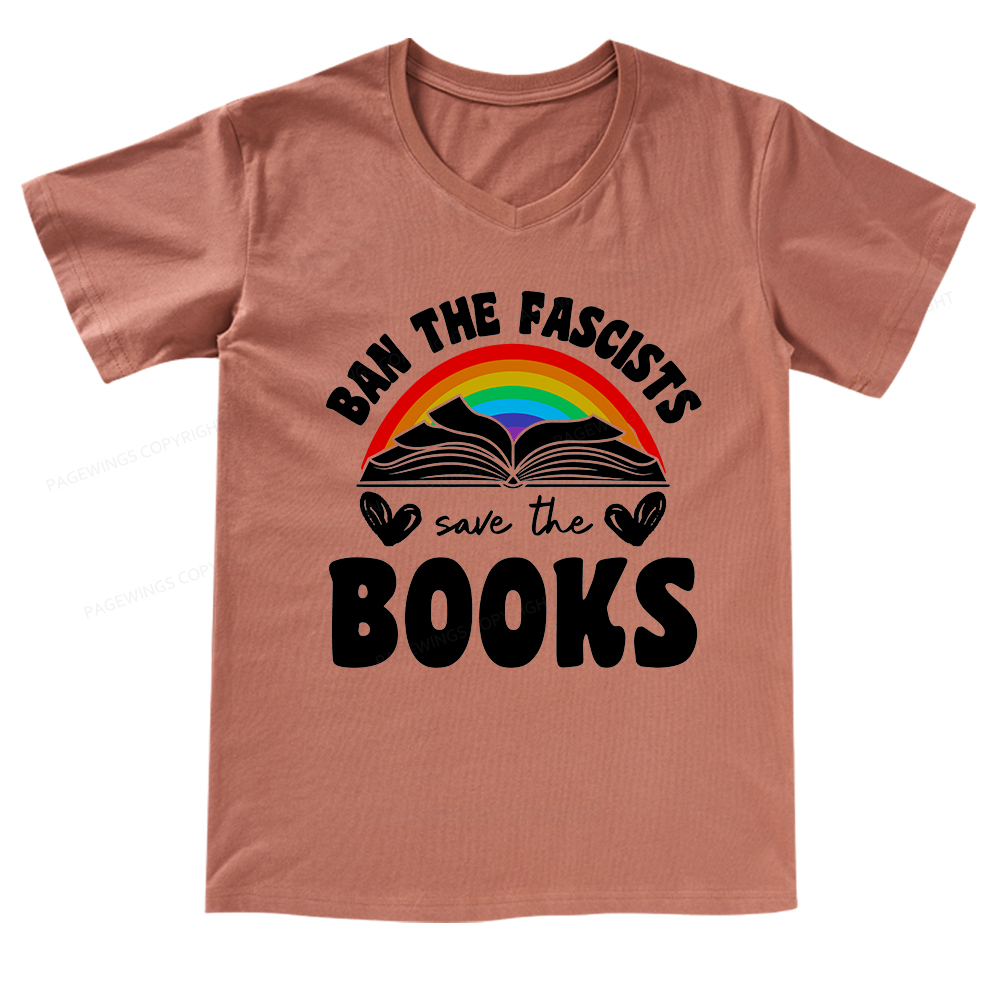 Pagewings Banned books V-neck T-shirt