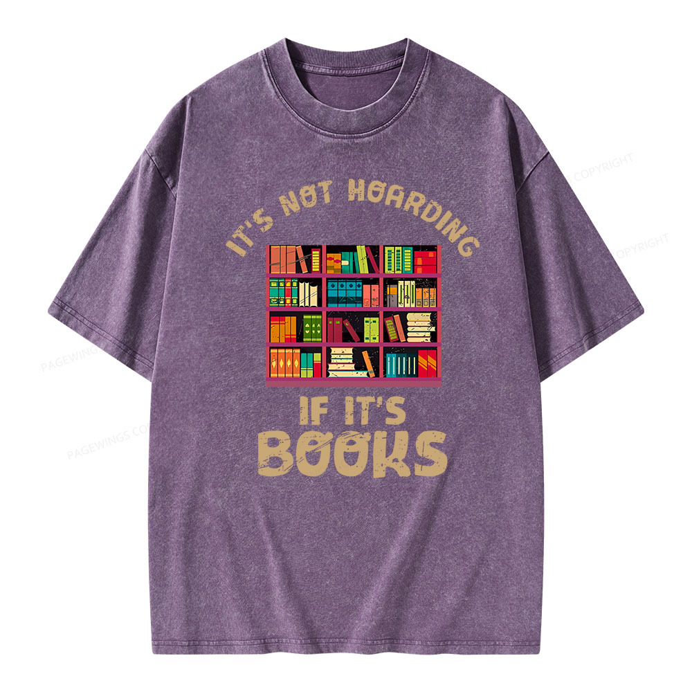 Pagewings Bookshelf Set Of Stacks Of Books Stock Unisex Washed T-shirt