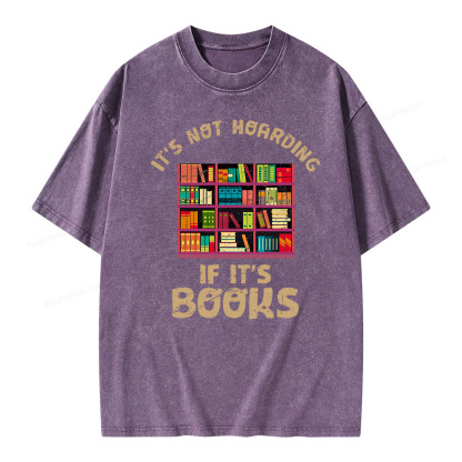 Pagewings Bookshelf Set Of Stacks Of Books Stock Unisex Washed T-shirt