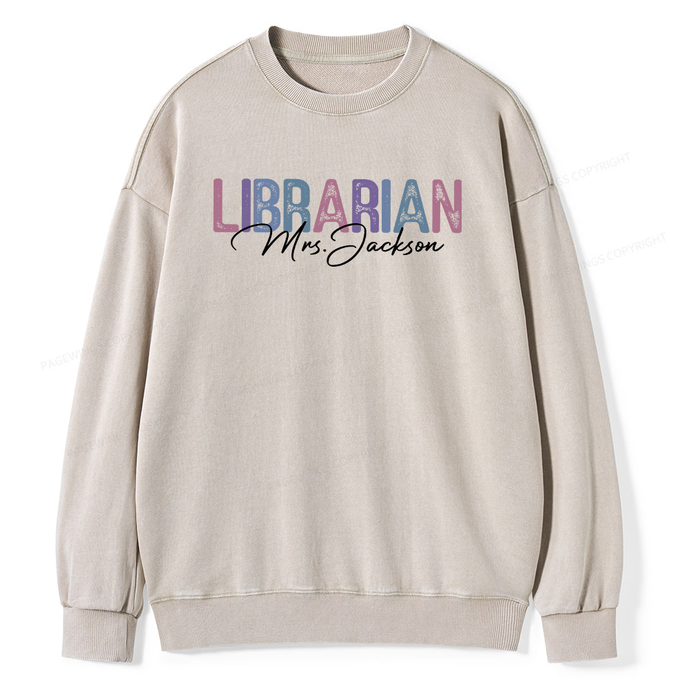 Pagewings Personalized Librarian Shirt Unisex Washed T-shirt Unisex Washed Sweatshirt