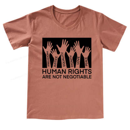 Pagewings Human Rights Are Not Negotiable V-neck T-shirt